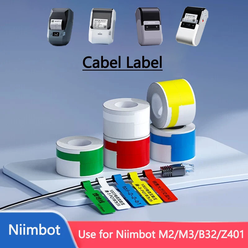 Niimbot M2/M3/B32/Z401 Cable Label Printing Paper Communication Network Wire Classification Self-adhesive Heat Transfer Label