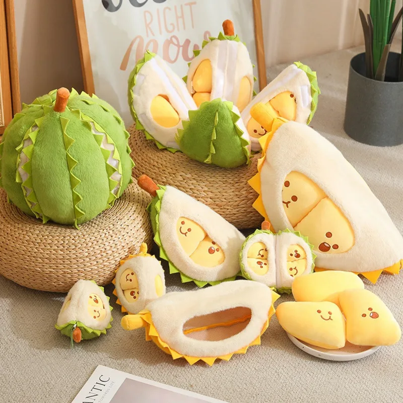 

Durian Doll Plush Pillow Decompression Toy Simulation Mink Fur Creative Gratitude Tearable Detachable Fruit Doll Couple Gift New