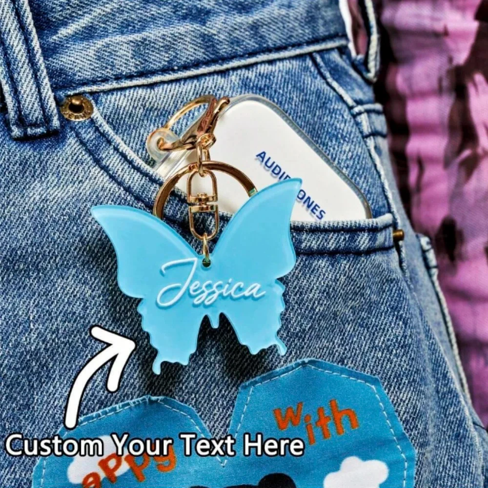 Pink Acrylic Custom Name Letters Keychain
