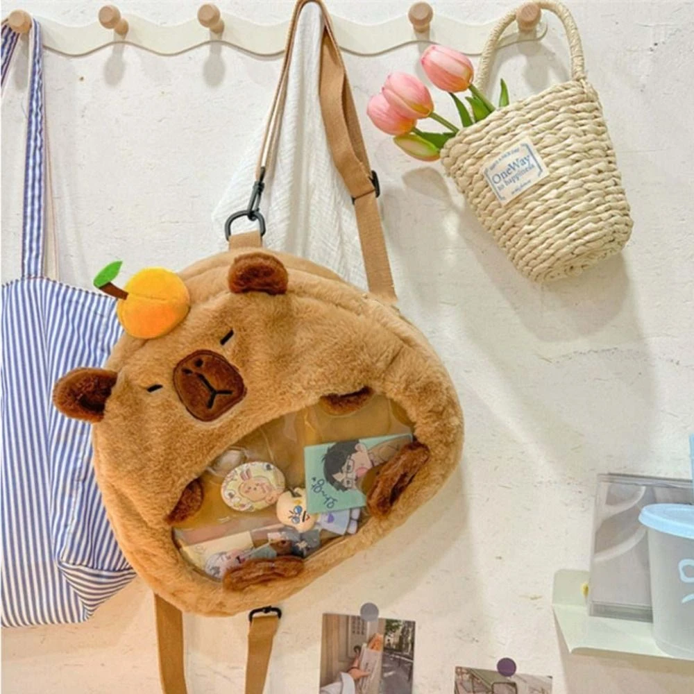 

Портативная сумка через плечо Capybara Itabag, кошелек, сумка на молнии, прозрачная сумка для куклы, сумка для мелких предметов, сумка с подвеской, рюкзак в стиле аниме, уличный