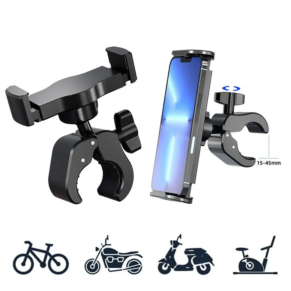 

Adjustable Round Pipe Clamp Phone Holder 360 Rotating Fixed Clip Handlebar Mount Round Tube Clamp Phone Stand Bicycle