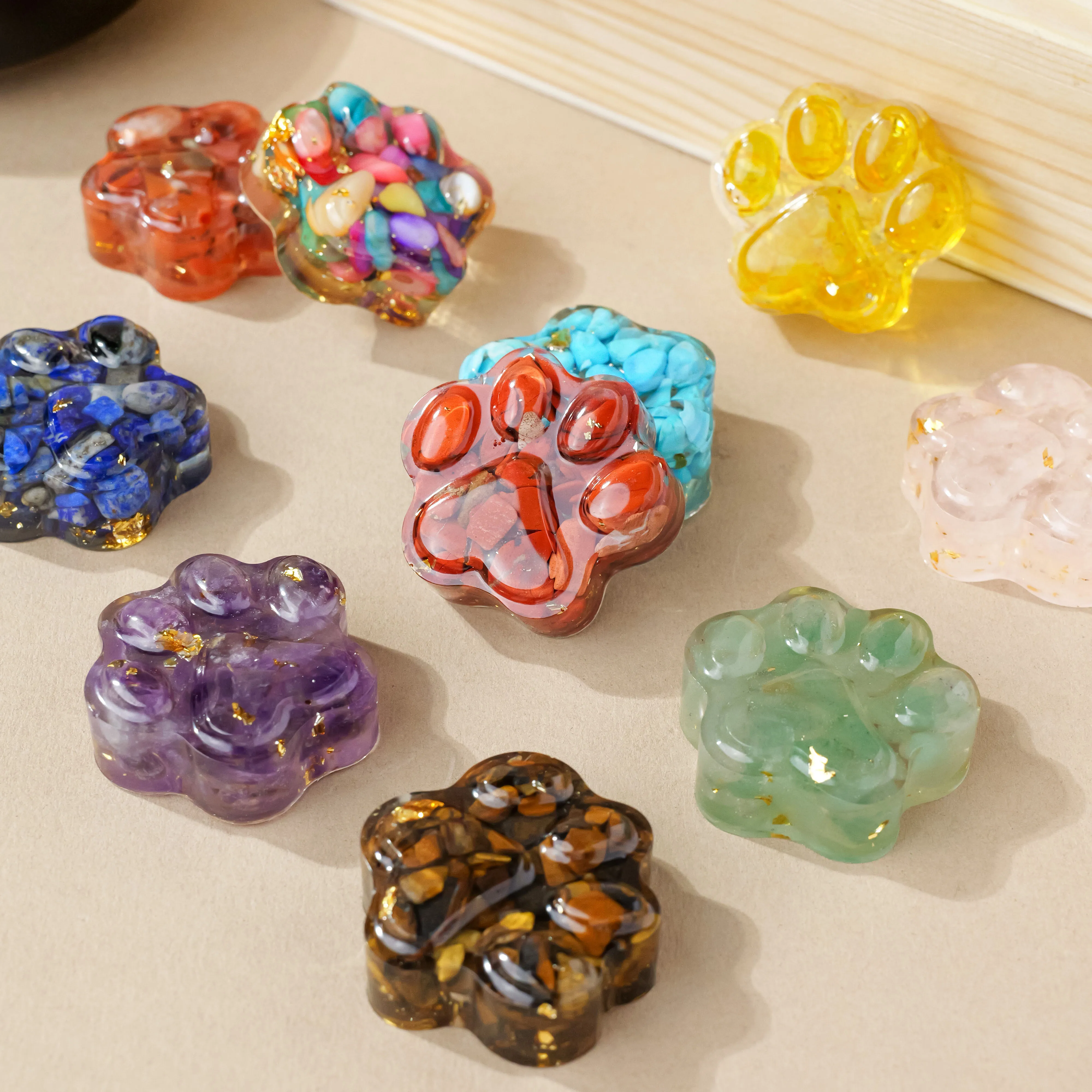 1PC Natural Crystal Stone Mini Cat's Paw Statue | Reiki Healing Figurine | Feng Shui Amulet | Home & Office Decorative Gift