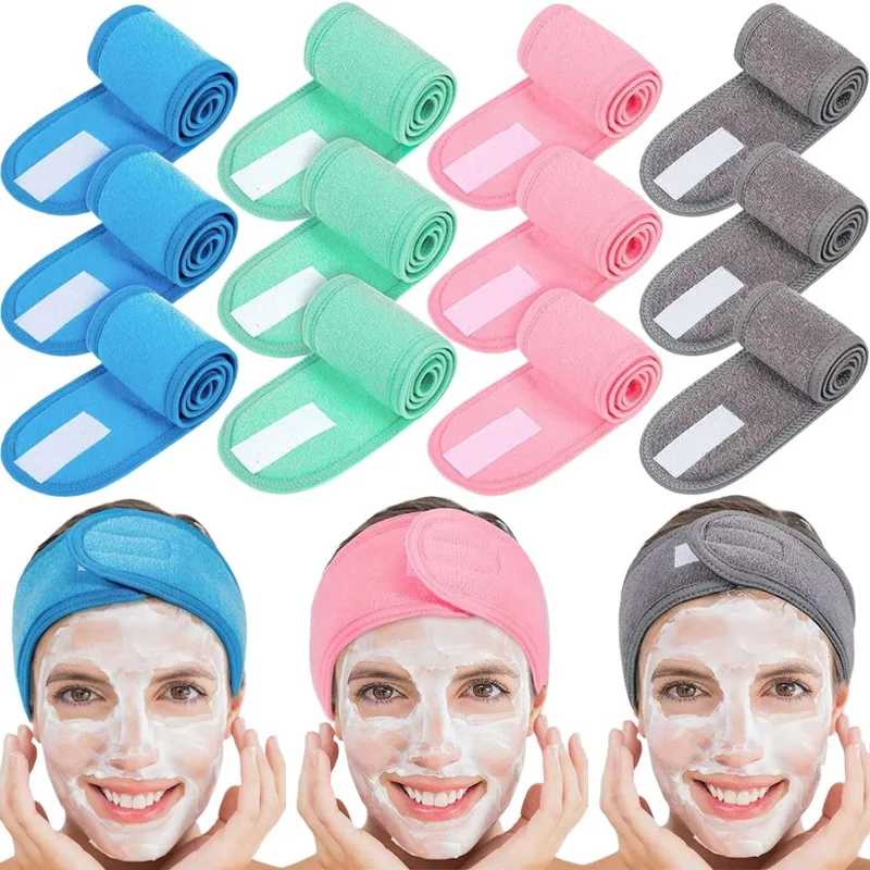 Adjustable Head Band Women Spa Wide Hairband Yoga Bath Shower Makeup Wash Face Cosmetic Headband Soft Toweling Hair Accessories