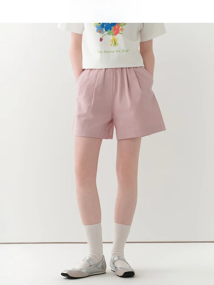 

Pink Loose Wide Leg Casual Pants Women's orts Summer New Sle Jiujiu Commuter High Waist Straight Cut Cotton Casual Pants