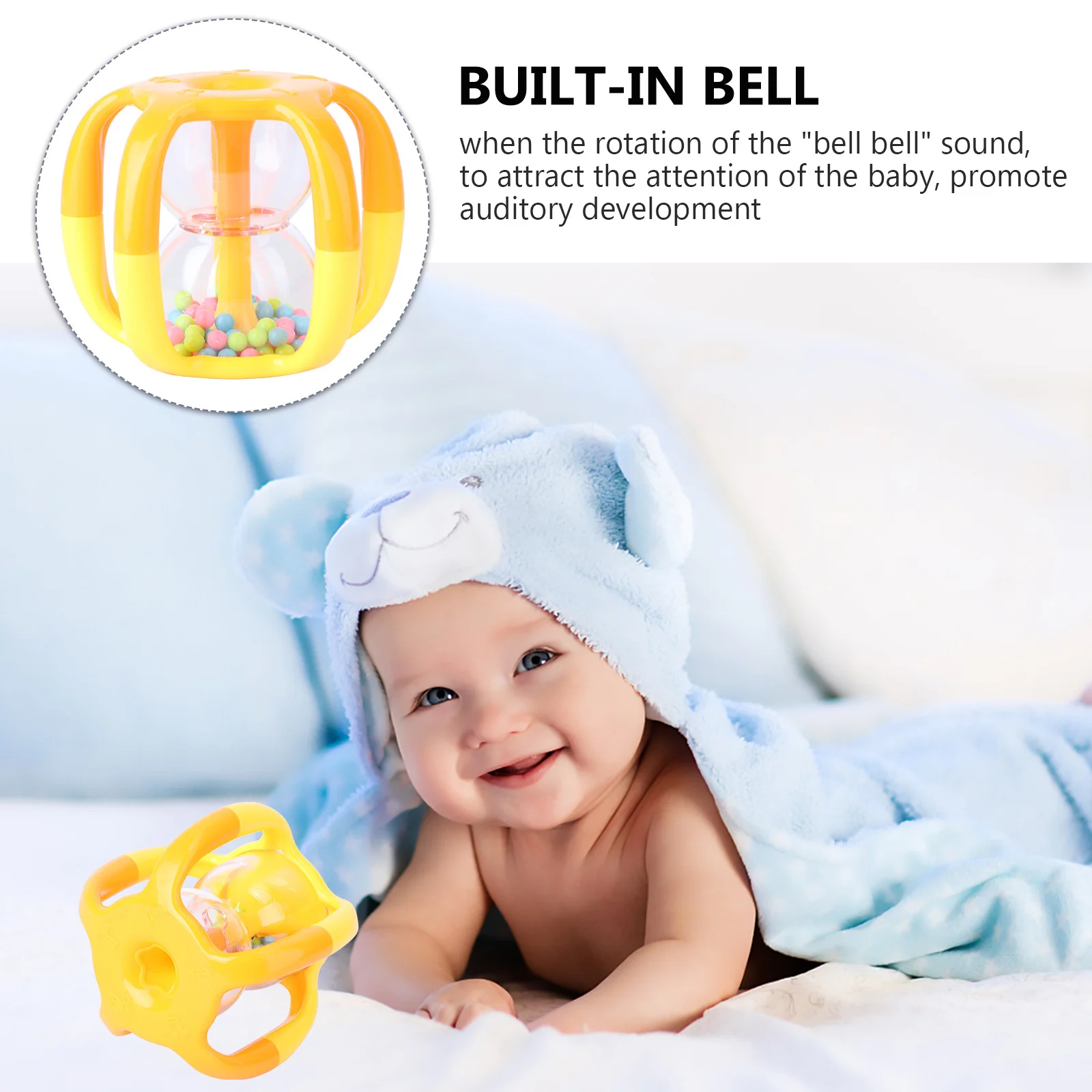 Anneau d'exercice pour enfants, 1 pièce, matériau lisse et sûr, facile à nettoyer, jouet coloré pour nourrissons, hochet en plastique pour enfants