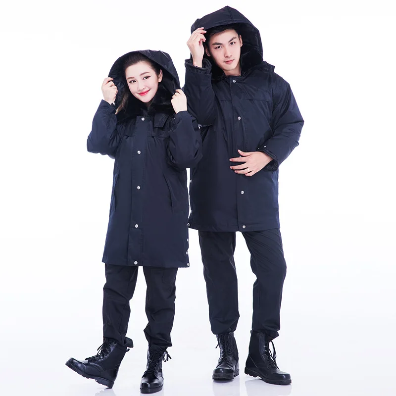 Security coats, cold-proof clothes, military coats, extended cotton-padded clothes, winter reflective cotton-padded clothes