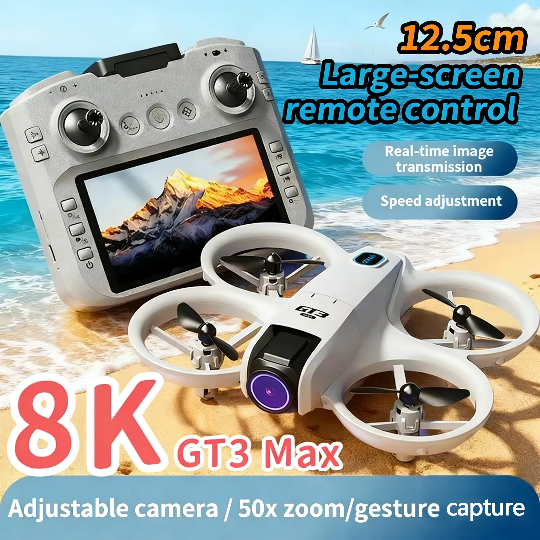 

2026 Hot Sale NEW GT3MAX Mini Foldable Drone 8K HD Dual Camera Brushless Motor GPS Obstacle Avoidance LED RC Quadcopter Toy Gift