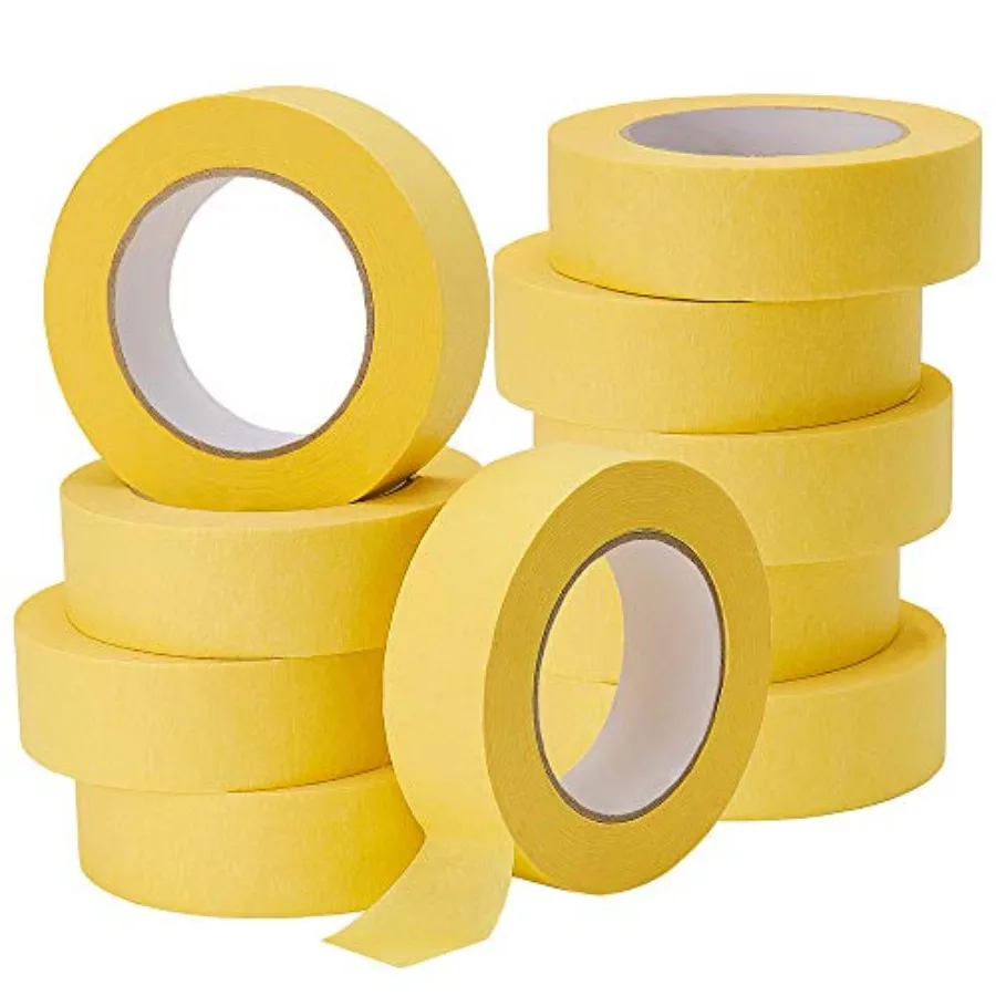 

10-Pack Automotive Refinish Masking Tape Yellow 36mm x 55m, Cars Vehicles Auto Body Paint Tape, Automotive Painters Tapes Bulk