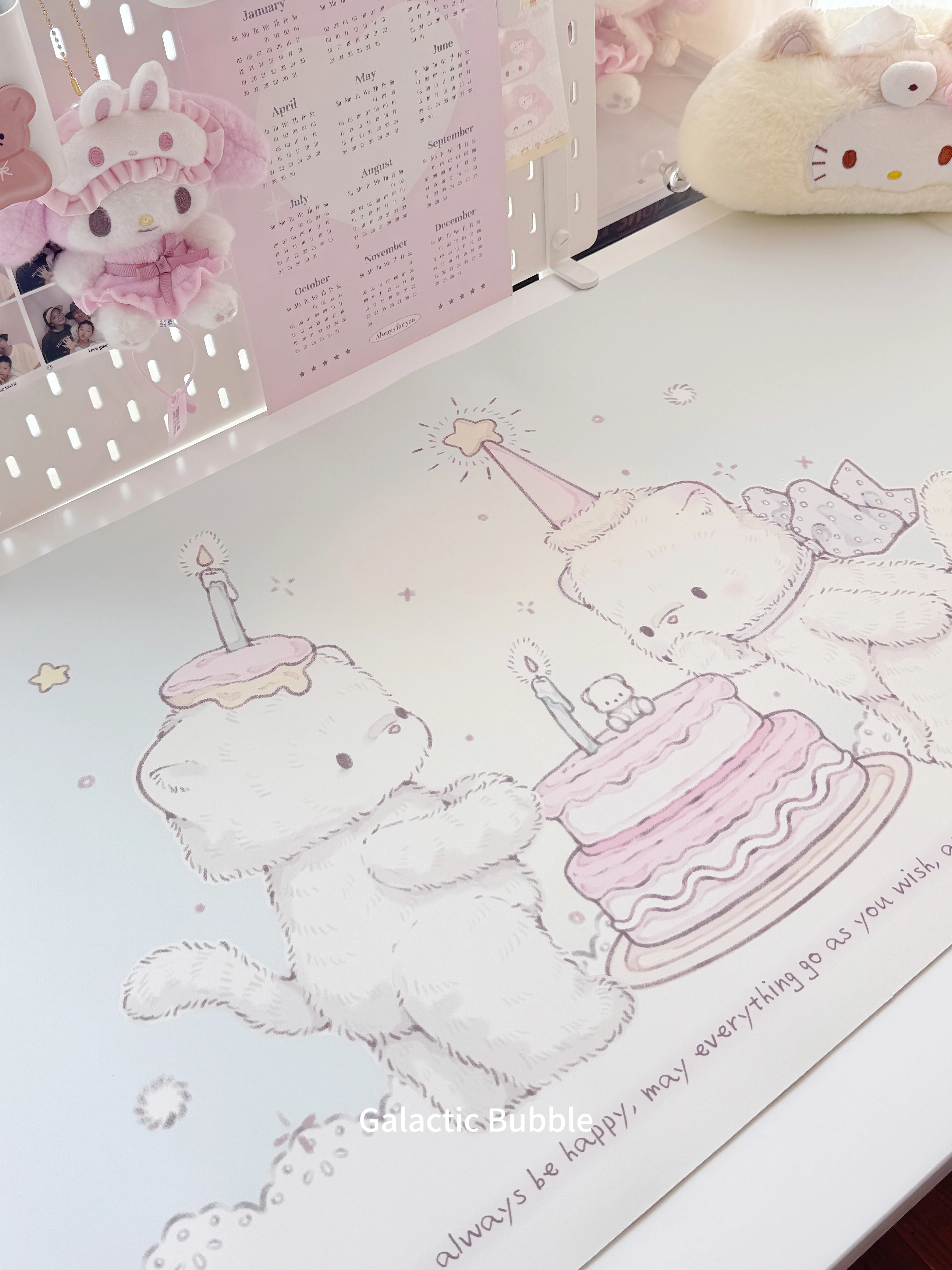 

New Cute Cartoon Mouse Pad Ins Style Girls Student Dormitory Desk Pads Placemat PU Leather Office Study Computer Keyboard Pad