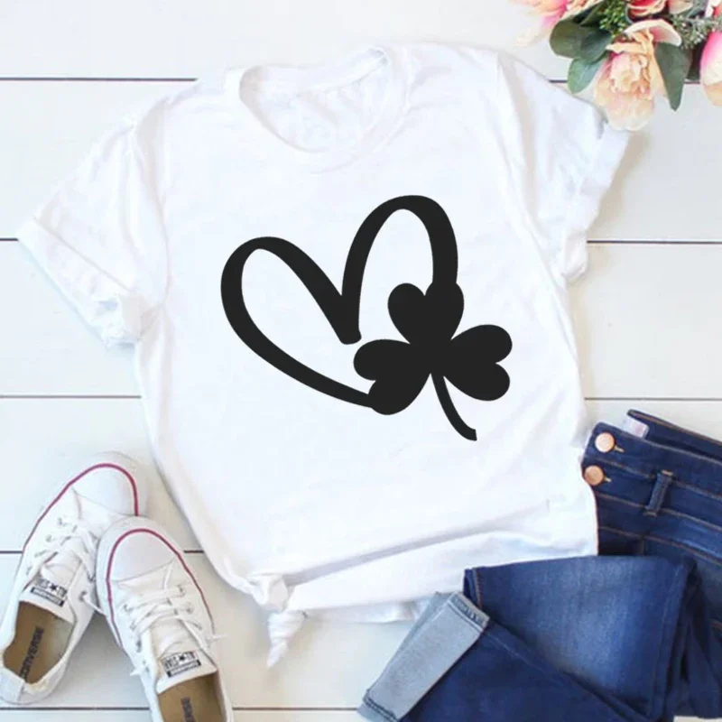 Heart Shamrock Shirt Love Shamrock Tshirt St Patrick's Day Shirt Saint Patricks Day Gift Shamrock Graphic Tees Irish Gifts