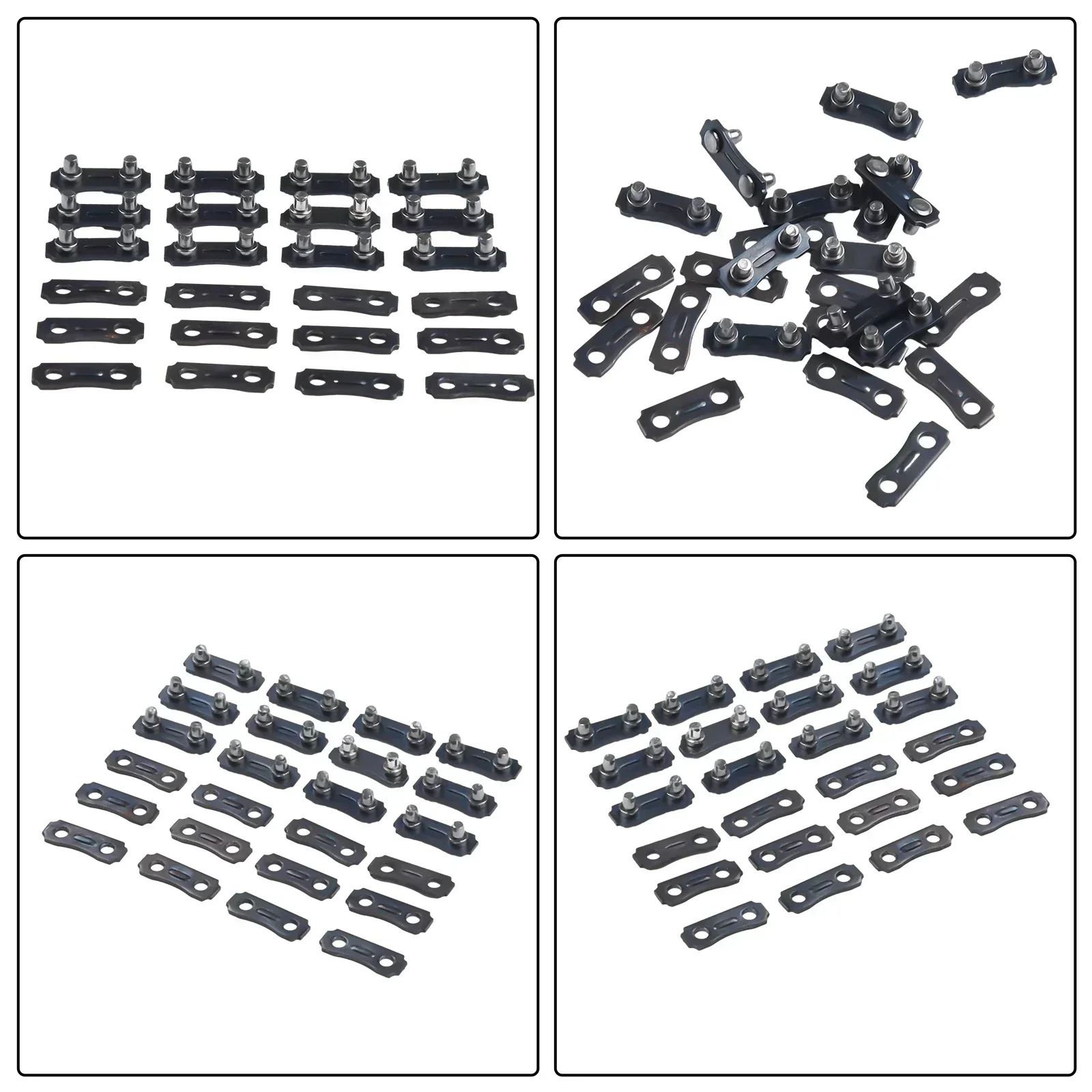 Chainsaw Chain Links Conectores, Tie Straps para Chainsaw, correias predefinidos, Metal Garden Power Tools, 3/8 LP 0,050 Polegada, 12Set