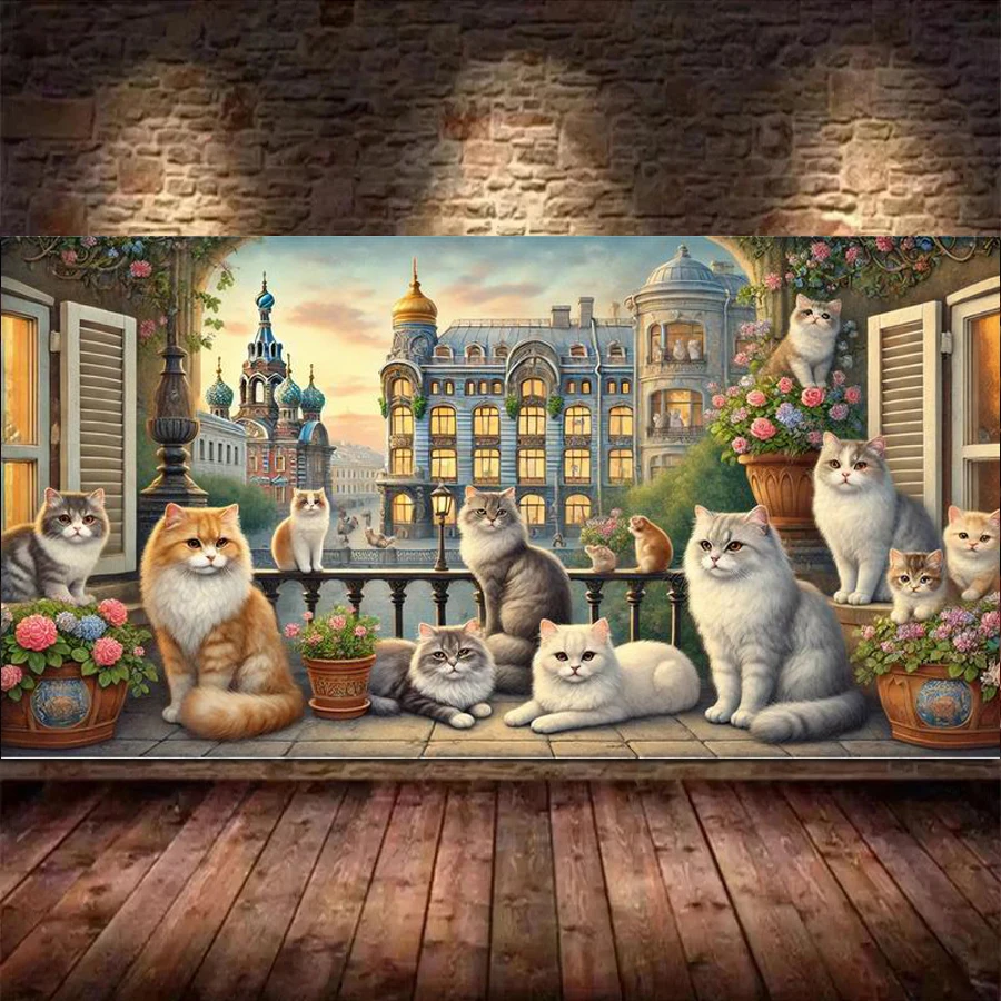 

Garden Dog Cat Party Diy Diamond Art Painting Kits New Collection Pet Animal Large Size Full Drill Mosaic Embroidery Picture