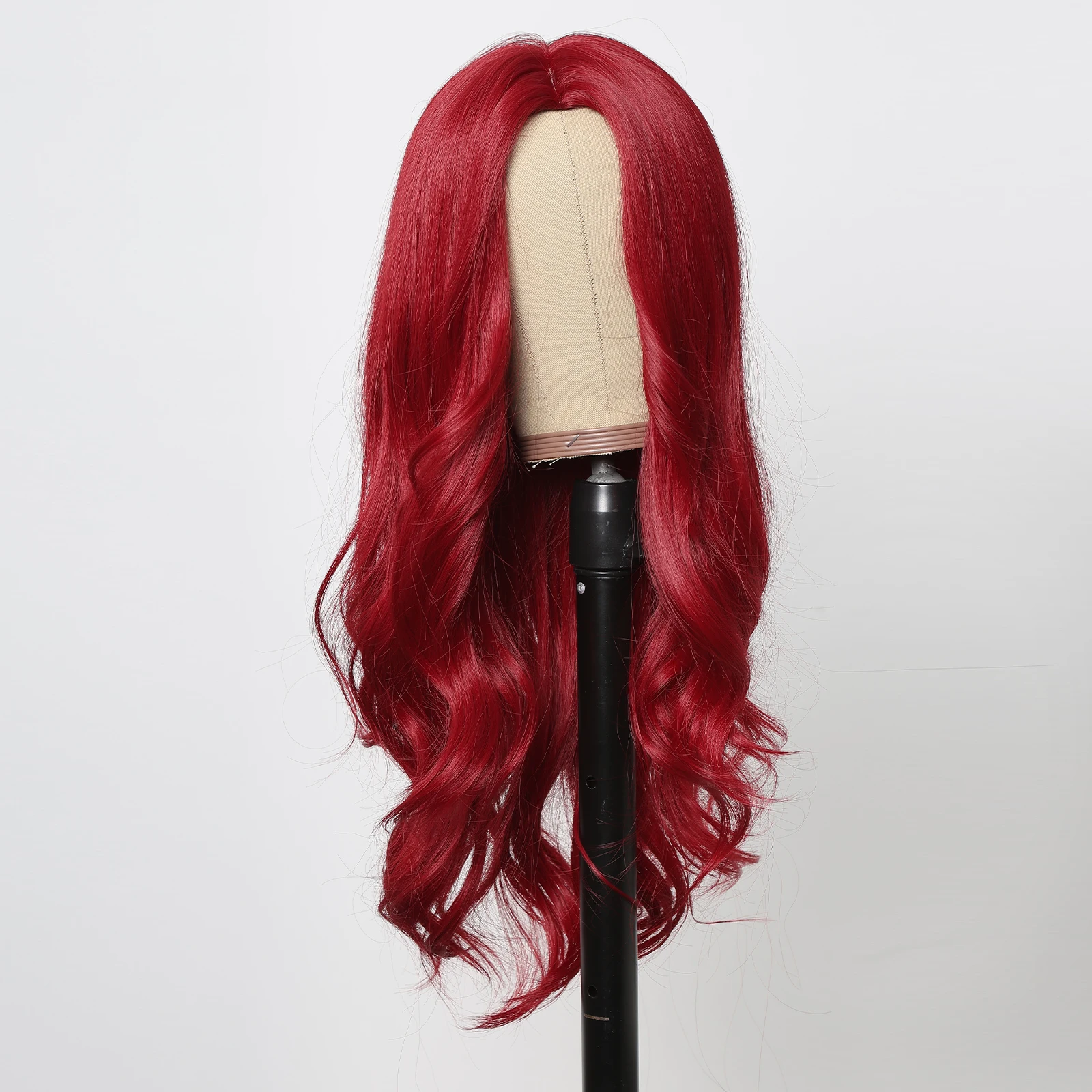 HENRY MARGU Red Synthetic Wigs Long Body Wavy Wig Natural Hairline Daily Red Hair Heat Resistant Fiber Smooth Party Cosplay Wig