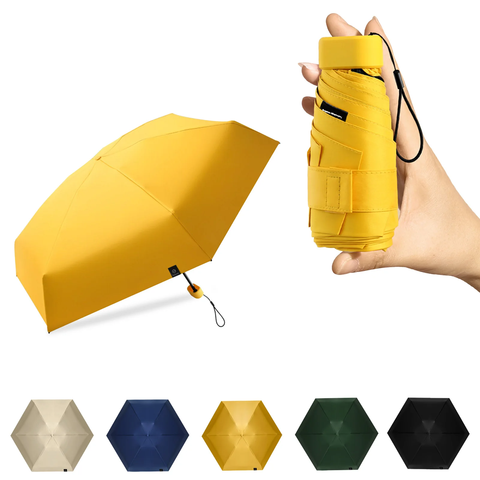 

Women's Umbrella Anti-UV Pocket Mini Umbrella Rain Windproof Durable 6 Folding Sun Umbrellas Portable Sunscreen Female Parasol