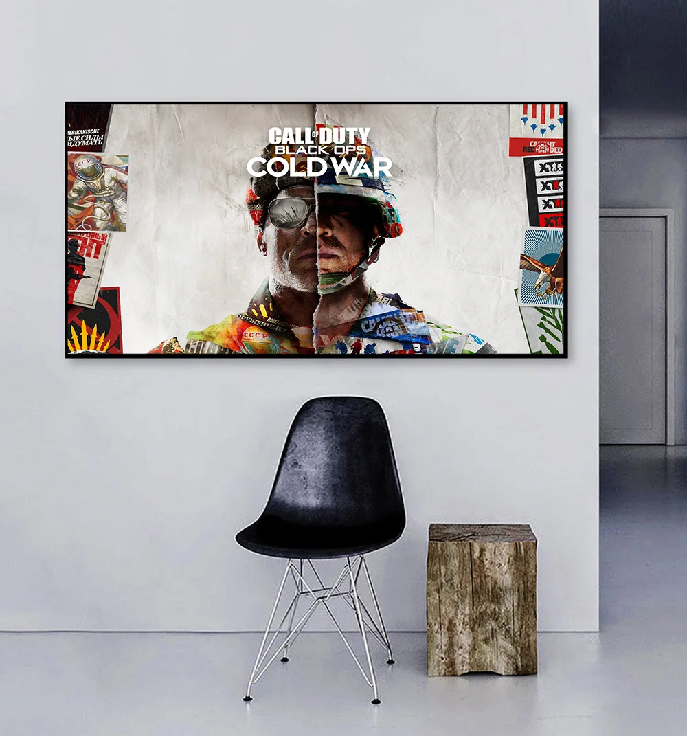 كول أوف ديوتي: بلاك أوبز لعبة الحرب الباردة ملصق أنيمي قماش اللوحة الزخرفية ملصقات الحائط ديكور المنزل جدار الفن قماش