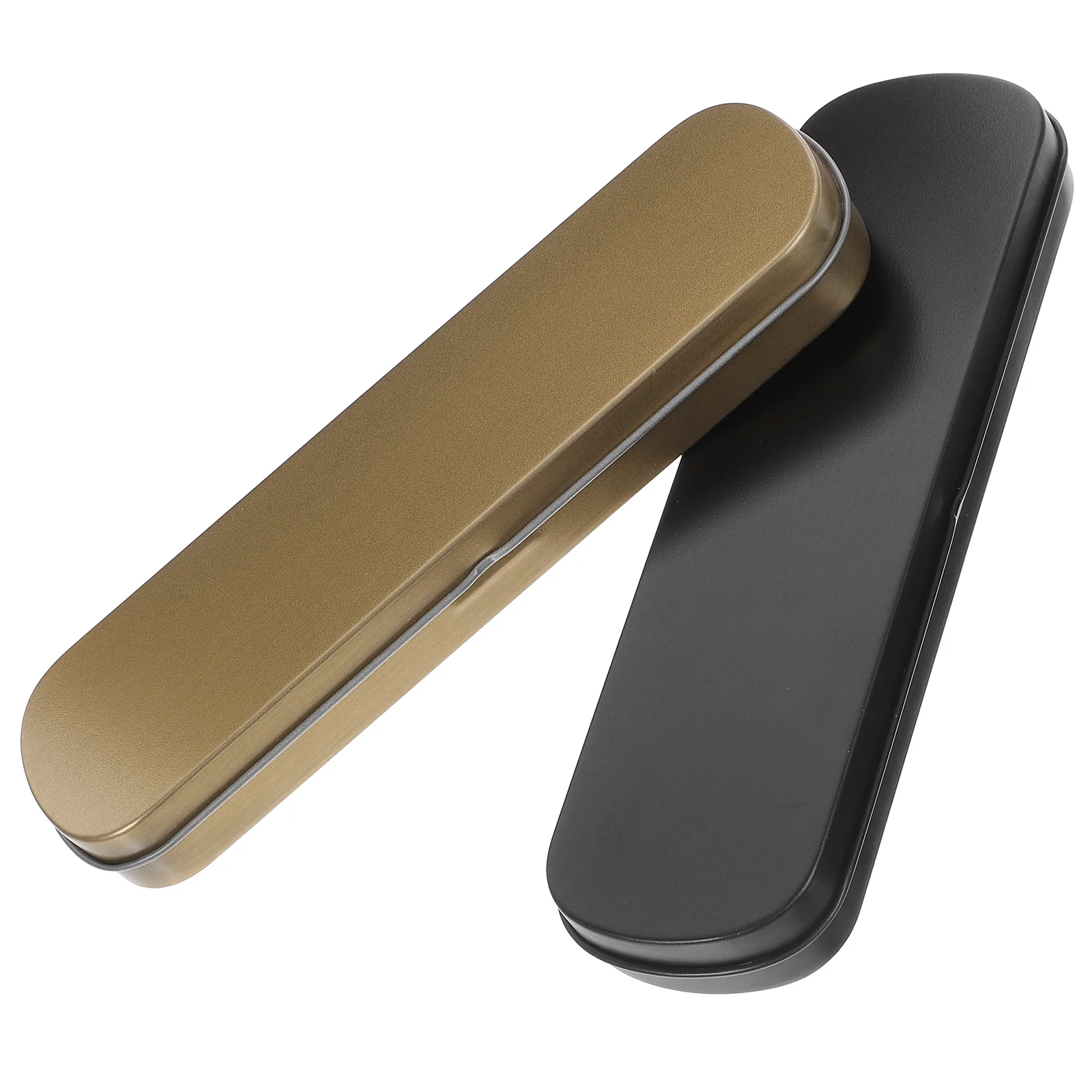 2 szt. Metalowe piórniki płaskie etui na długopisy organizer do przechowywania dla uczniów artykuły szkolne metalowe piórniki