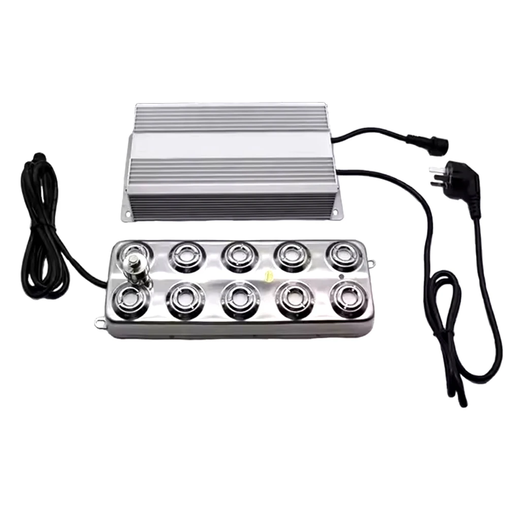 Metal Sensor 10 Head Ultrasonic Atomizer Industrial Humidifier Mist Maker Fogger With Power Adapter