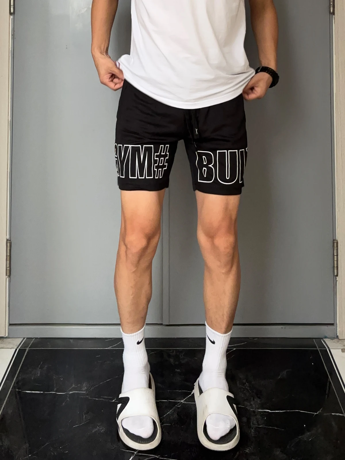 

Мужские спортивные шорты Uncleblue: быстросохнущие, дышащие, с молнией, большие карманы, повседневные, из полиэстера, для лета