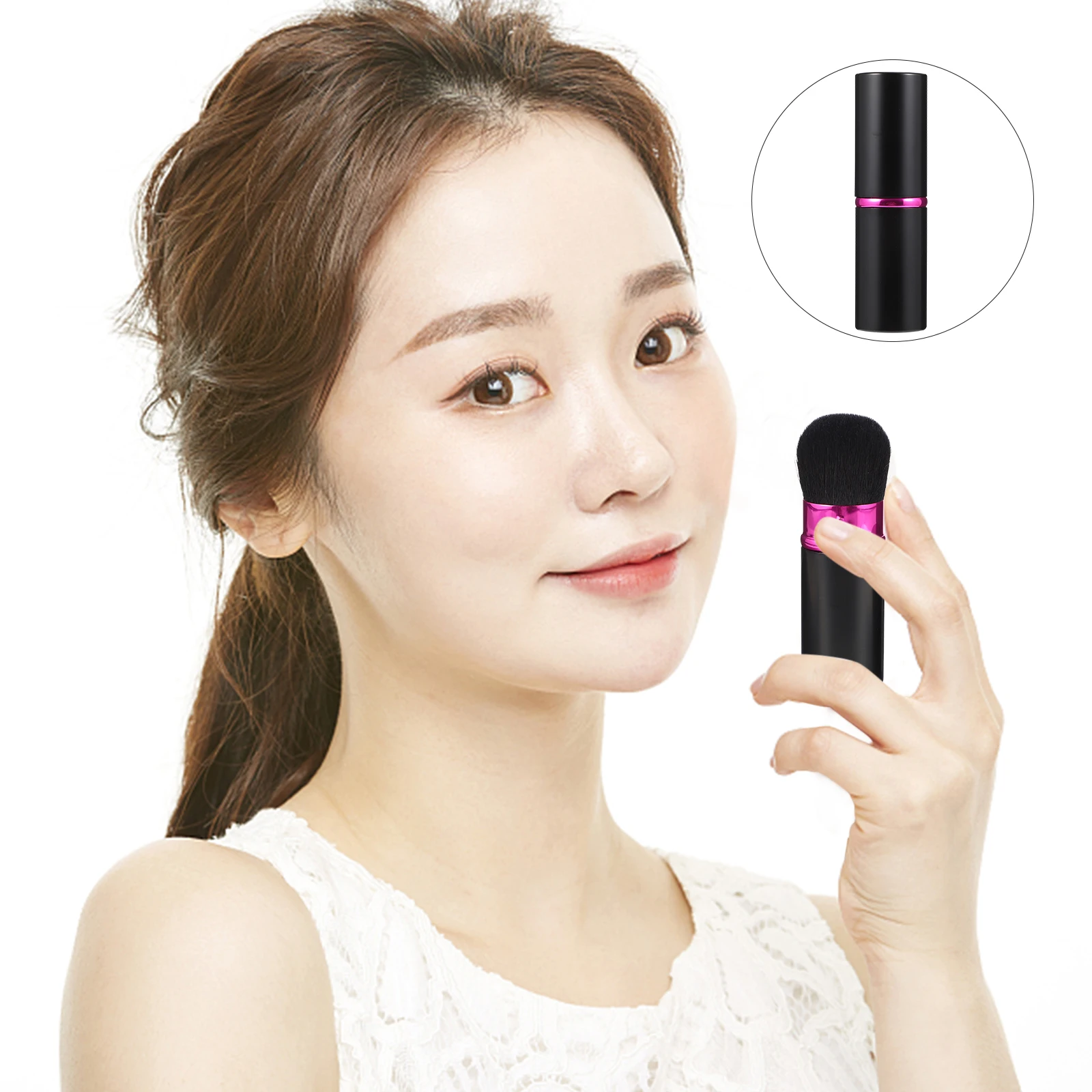 

Telescopic Makeup Brush Blush Mini Perfume Bottles Cosmetics Foundation Travel Portable Aluminum Tube Nylon Hair Professional