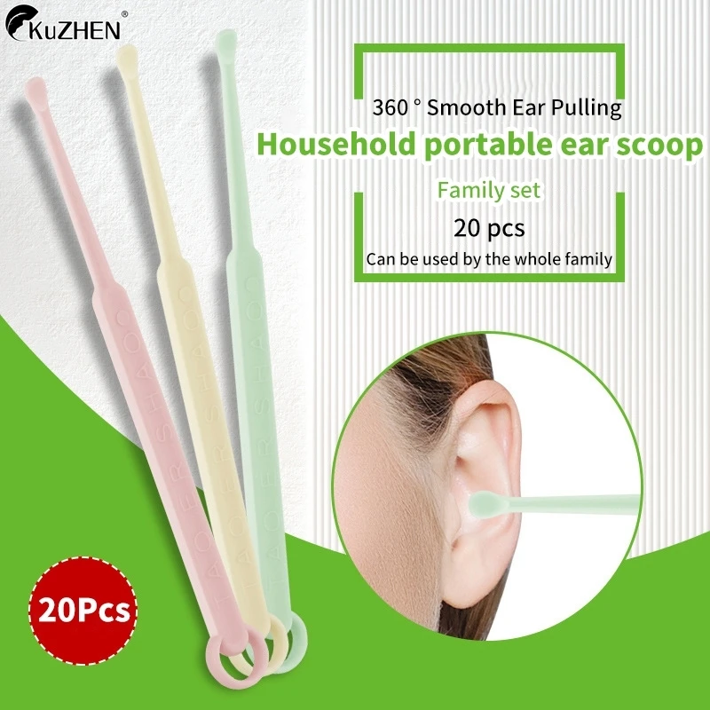 

20/40Pcs Soft Silicone Earwax Remover Portable Ear Cleaner Ear Picks Spiral Design Ear Clean Tool Portable Children Earpick