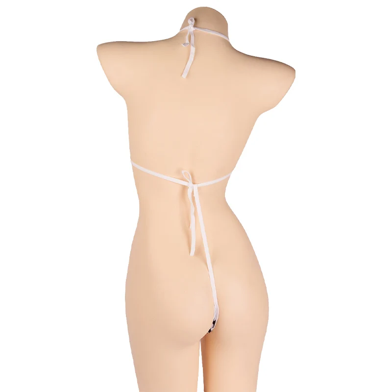 Women's Polka Dot Tie Ba Bikini Set Spwear Cow Patterned  Swimsuit Strapl Casual Swimwear No Sve