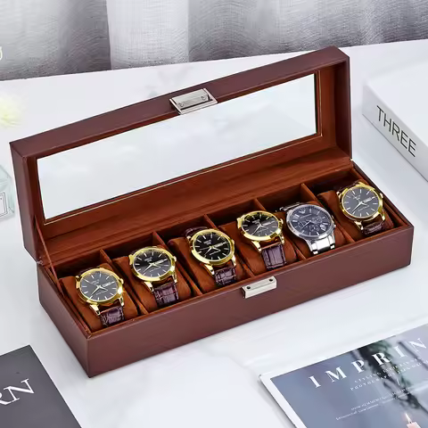 Leather Grid Watch Case 1/6 Slots Jewelry Storage Bracelet Watch Display Portable Pillow Pouch Watch Box Organizer