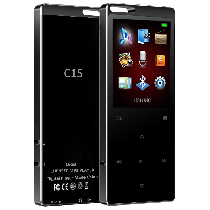 C15 Lossless Music Player with Bluetooth 16G Touch Key Touch Screen, Voice Recorder Pedometer Ebook FM Radio Player Metal