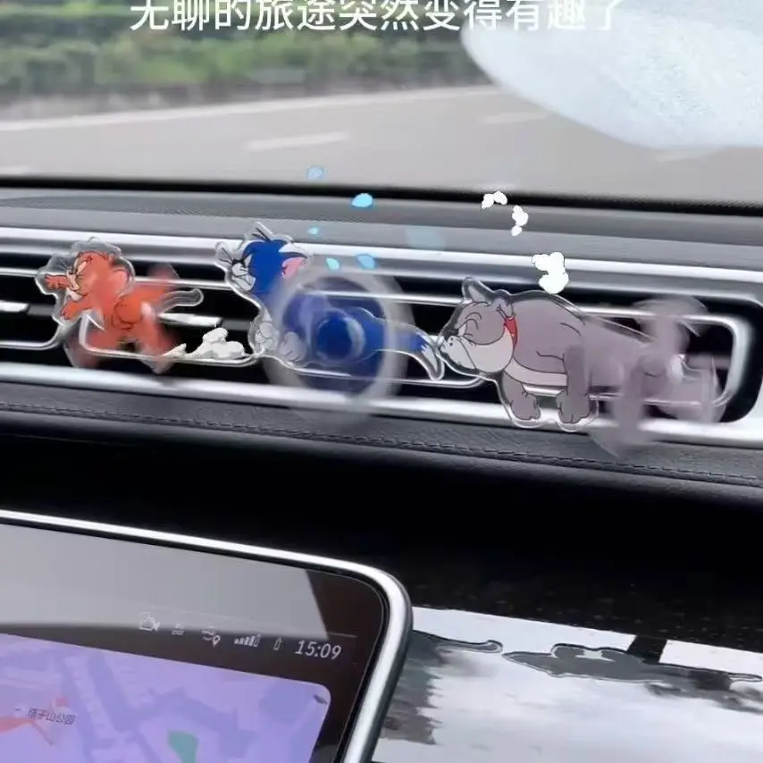 Cartoon New Rotating Car Air Conditioner Air Outlet Interior Decoration Accessories Ornaments Toys Birthday Accessories Gifts