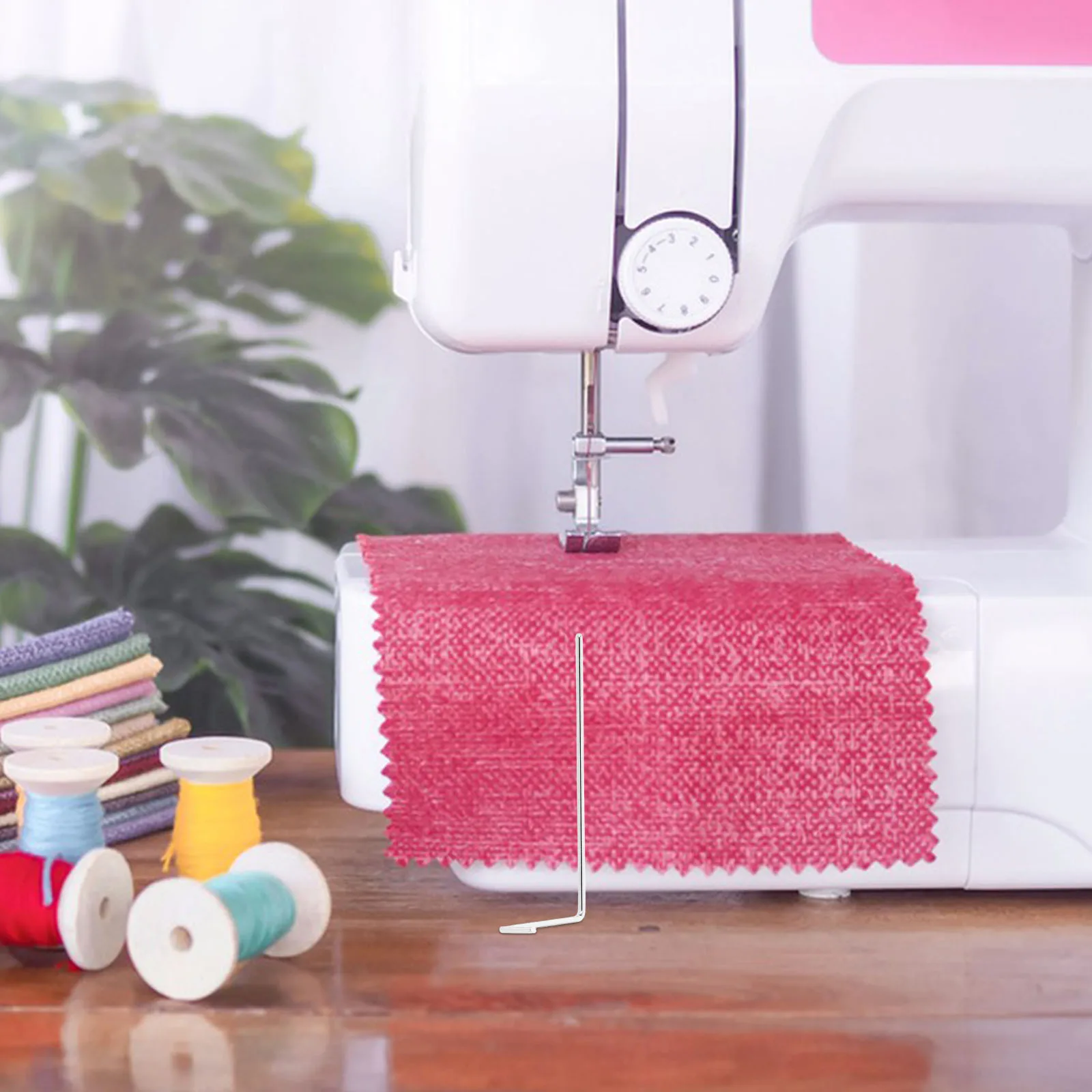 Barra guia de costura para máquina de costura, pé de costura com borda de metal para acolchoar bainha reta, acessório de calcador de costura