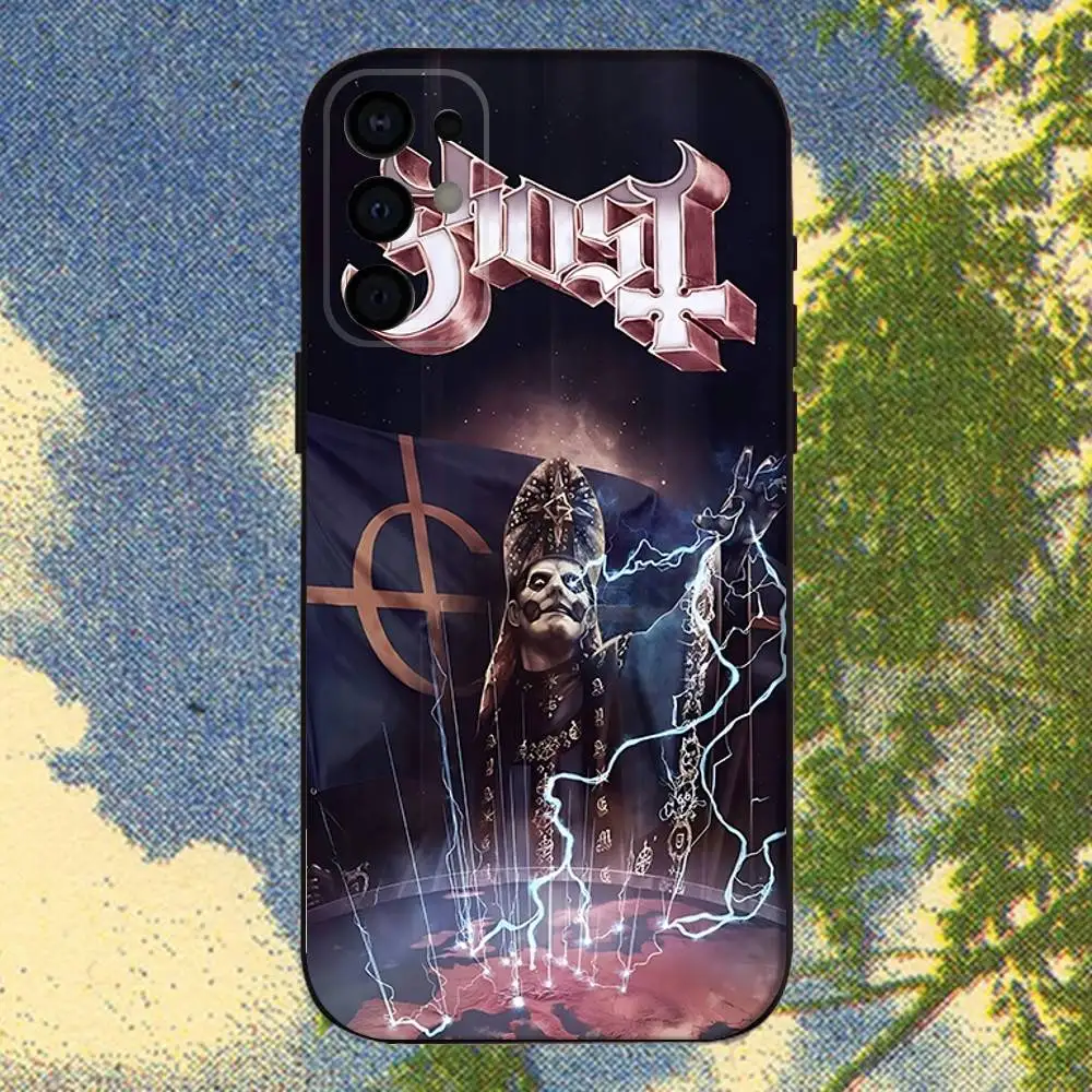 حافظة هاتف Band G-Ghost Papa IV لهاتف سامسونج S 25,24,23,22,30,21,10,9,Ultra,Plus,Lite,FE,4,5G حافظة ناعمة سوداء