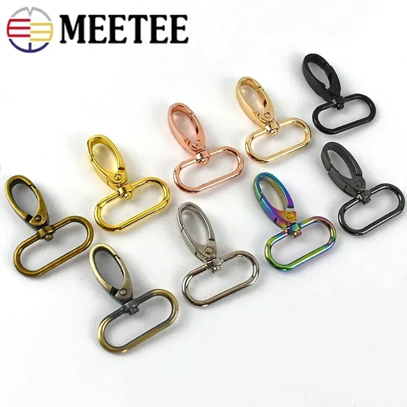 Meetee 30Pcs 16/20/25/32/38mm Bags Strap Metal Buckles Lobster Swivel Carabiner Snap Hook Clasp Collar KeyChain DIY Accessories