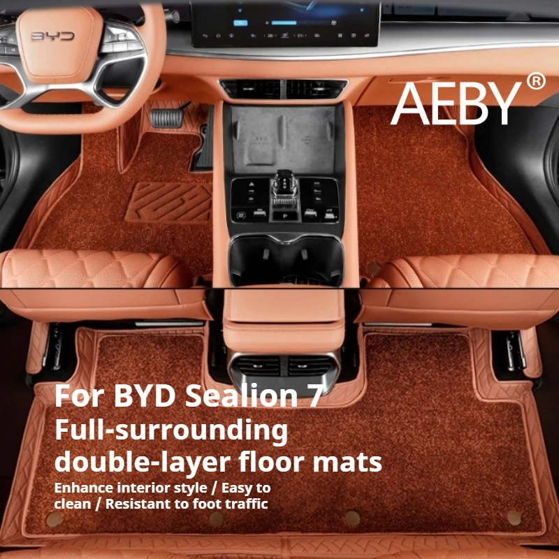 

AEBY For BYD Sealion 7 2024 Full Coverage Leather Car Mats Custom Fit Floor Liners Waterproof Dustproof, Easy Installation