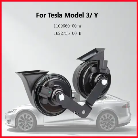 1622755-00-B 1109660-00-A For Tesla Model 3/Y Air Electric Loud Snail Horn Double Dual-Tone Whistle Sound Speaker Replacement