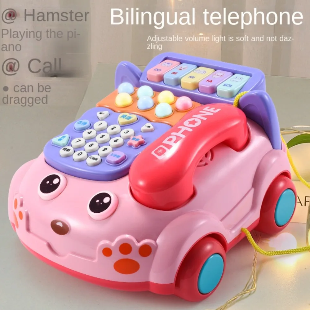 Simulation de téléphone de voiture de dessin animé pour enfants, jouet de développement, jouet musical pour bébé, forme de bus, machine d'apprentissage précoce