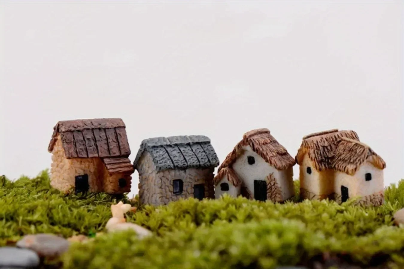 Mini-Hausstatue aus Harz, ideal zur Dekoration von Puppenhäusern, für den Bau eines kleinen Feengartens, zur Dekoration von Bonsai und Sukkulenten, ein kreatives kleines Geschenk. – Detail 1