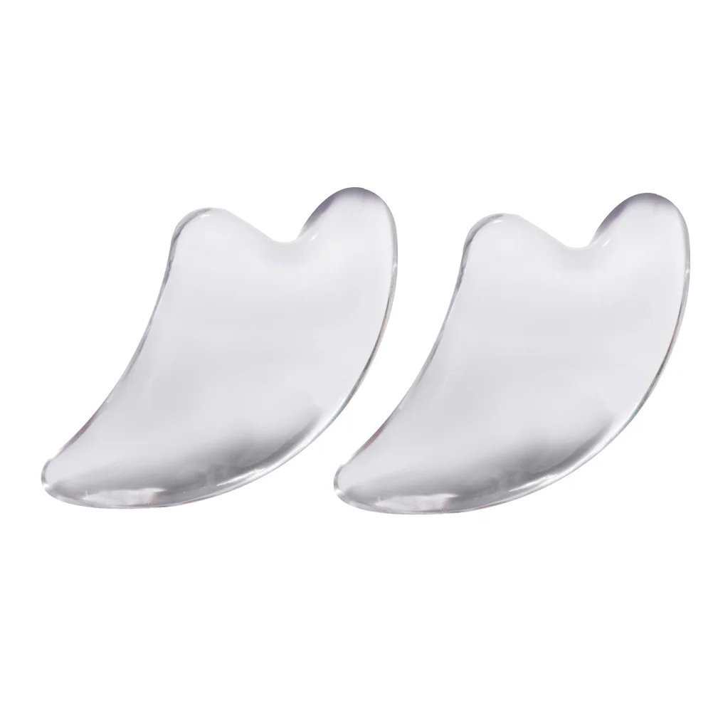 2 Stuks Hars Gua Sha Board Gezichtsmassage Tool Gladde Textuur Ergonomisch Ontwerp voor Nek Gezicht Oog Schouder Huidverzorging