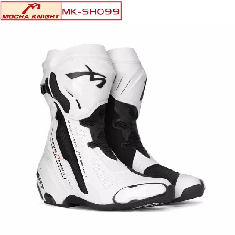 Mocha Rider Motorcycle Racing Track Boots, Rally Boots, Inner And Outer Double Boots, Men'S And Women'S Motorcycle Shoes, Anti F