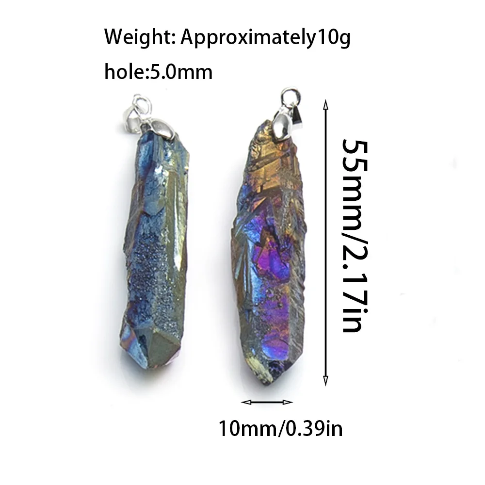 1 قطعة الحجر الطبيعي مطلي كريستال قلادة كوارتز غير النظامية العنقودية خمر سحر صنع عقد دي اي واي مجوهرات 10x55mm