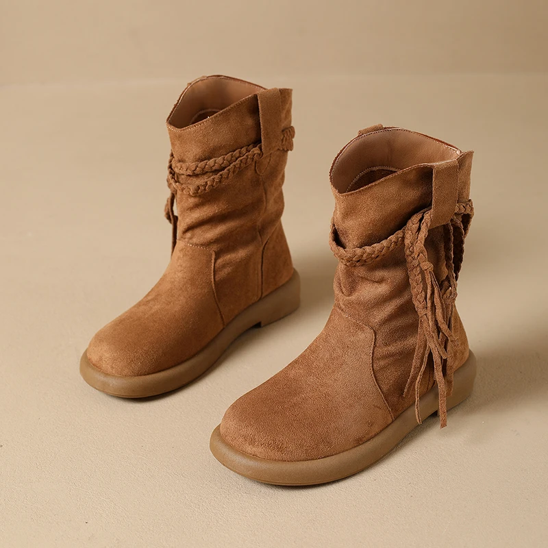 

Womens Casual Ankle Boots Comfortable Western Style Short Boots for Women Fashion Outdoor Walking Shoes