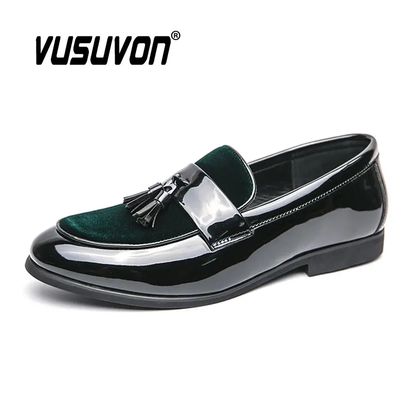 

Men Patent Tassels Loafers Comfortable Dress Classic Wedding Fashion Causal Business Footwear For Party Size 38-46