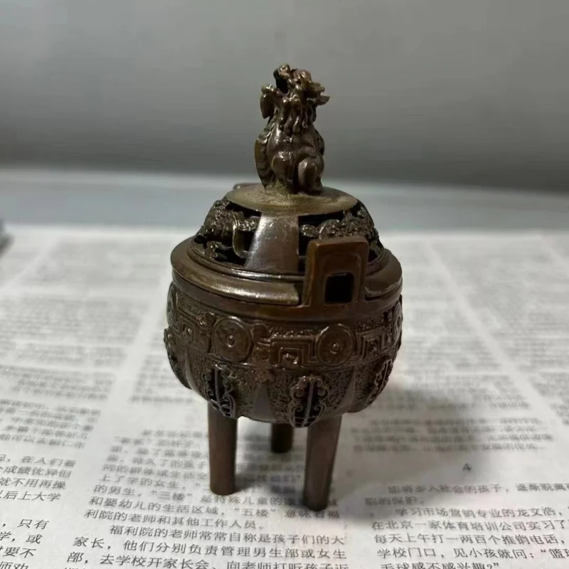 

Qianlong Era Three-Legged Pixiu Incense Burner Antique Collection Patina Three-Legged Tripod Incense Burner Incense Tools Old Xu