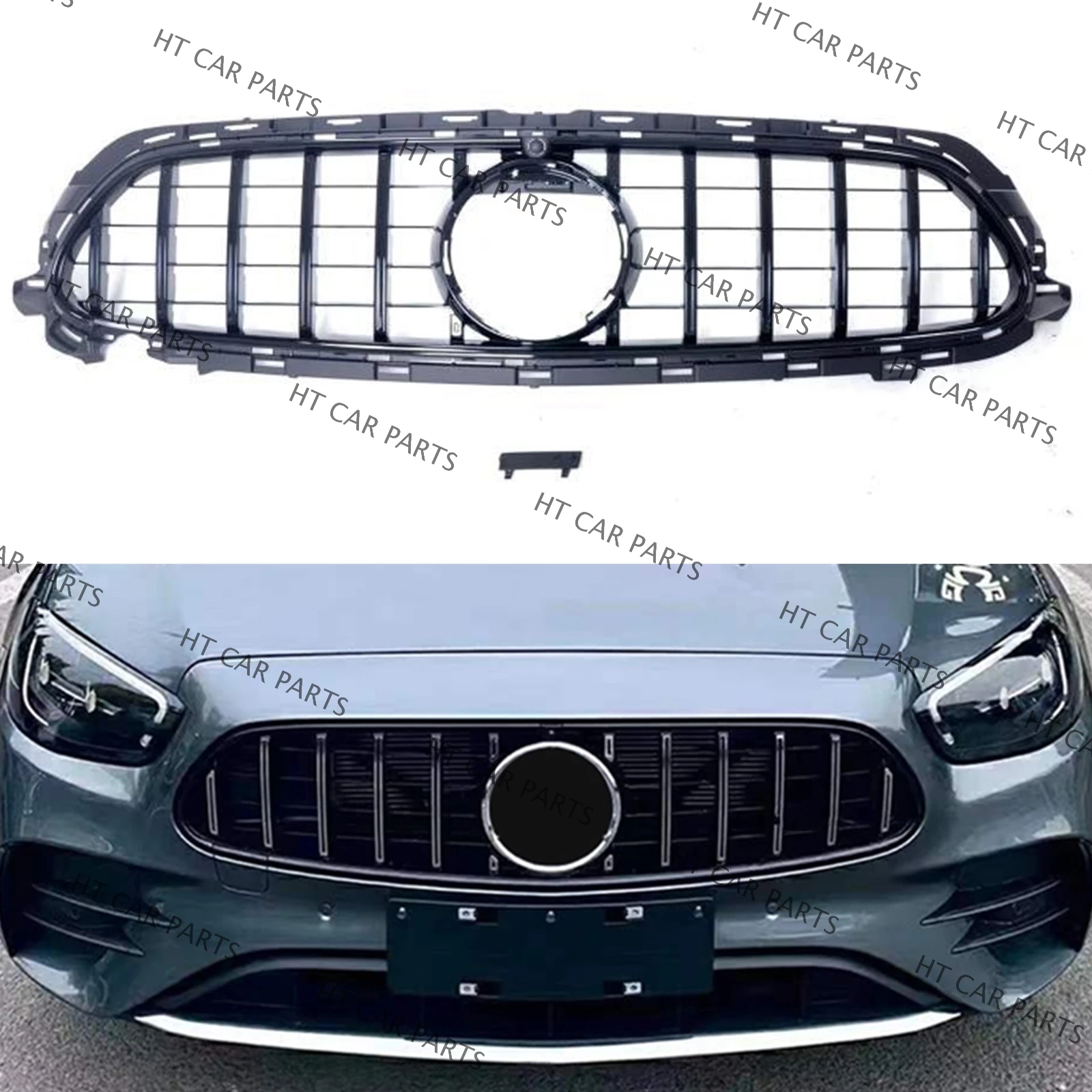 Sedan Sport Style Advance Version 1 x Black Front Bumper Grille Cover GT Style For Benz E-Class W213 2021-2022 2021 2022