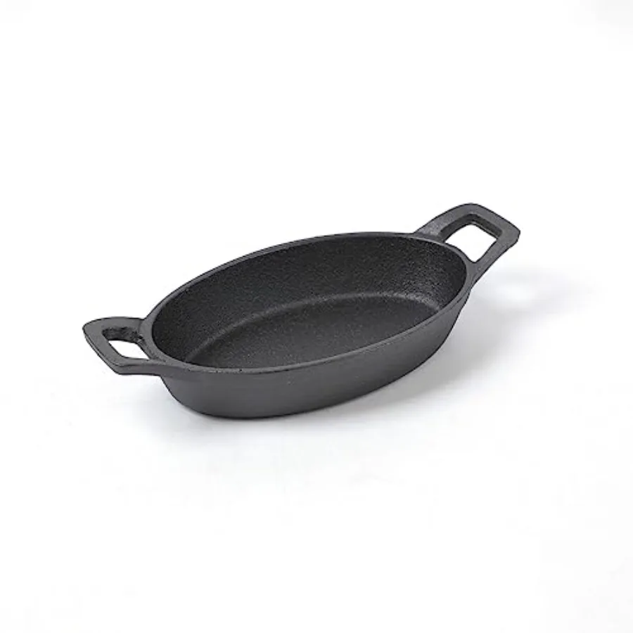 

Cast Iron Mini Oval Serving Dish, 6.1 inchx 3.85 inch, 8oz, Pre-seasoned