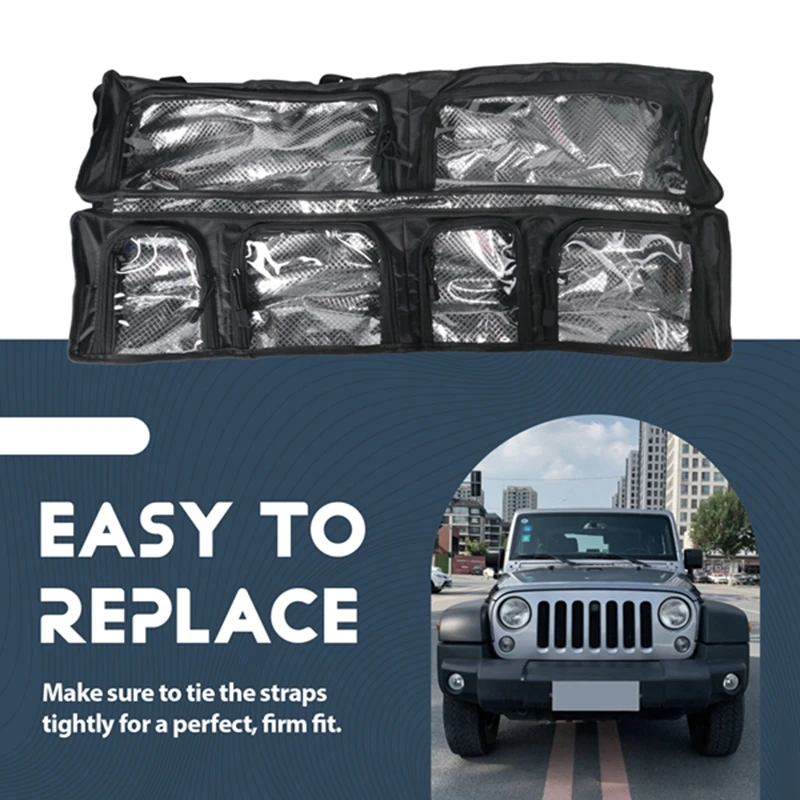 Bolsa organizadora de almacenamiento con barra enrollable para Jeep Wrangler LJ TJ JK JL Gladiator JT, múltiples bolsillos, organizadores y soporte para kits de herramientas
