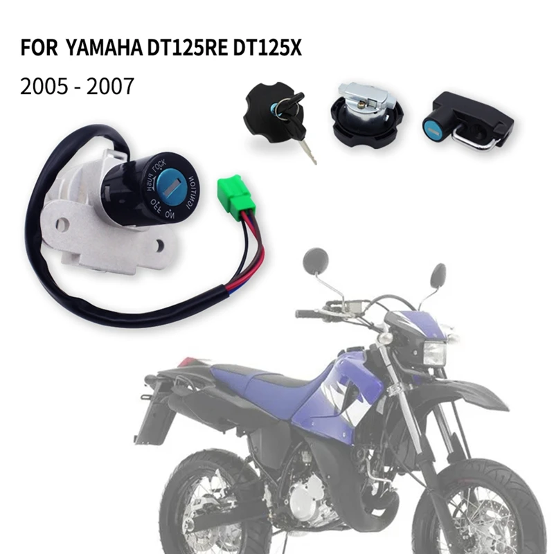 

Motorcycle Ignition Switch Lock Seat Lock Fuel Cap Lock With Key For Yamaha DT125RE DT125X 2005-2007