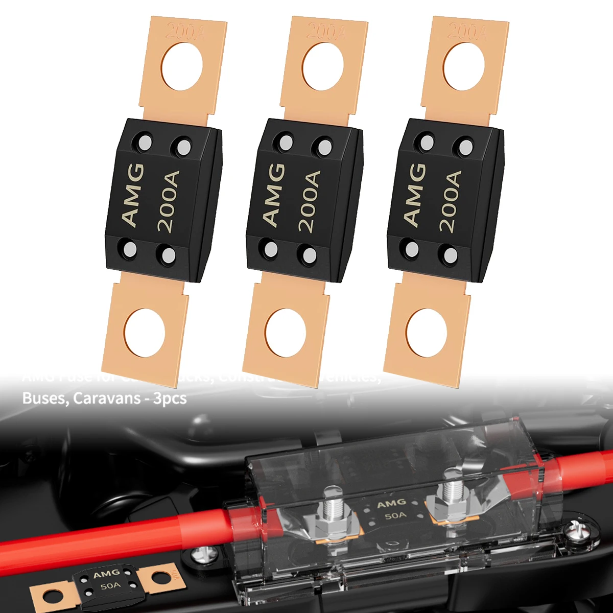 

2 шт. 50A/60A/100A/150A/200A предохранитель MEGA, сильноточный болтовый автомобильный предохранитель MEGA/AMG для автомобилей, грузовиков, строительных машин