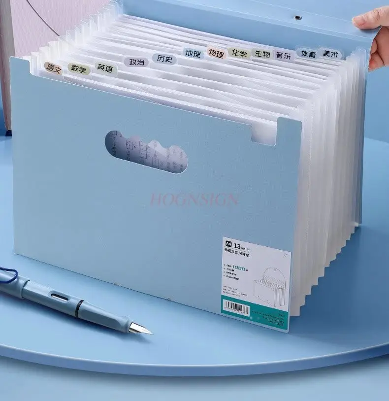 A4 Organ Bag Folder Student specific Large Capacity Middle and High School Students Handheld Multi layer Exam Paper Clip Data