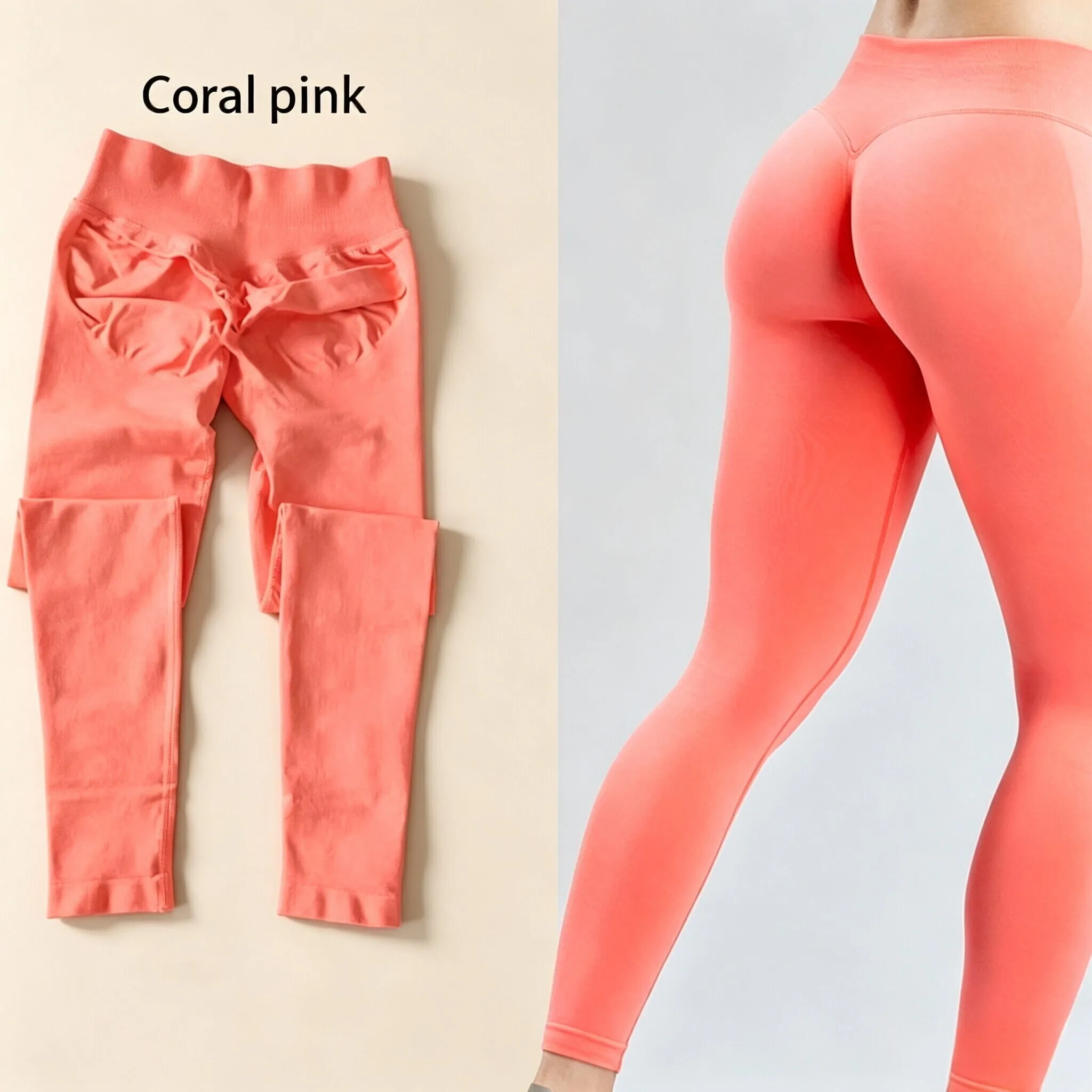 Dneyf 1D-3Y-2F Nahtlose Yoga-Leggings mit Po-Lifting-Effekt für Damen, hohe Taille, hohe Dehnbarkeit, schnelltrocknend, ideal zum Training, Laufen, für das Fitnessstudio und als lange Sporthose. – Detail 26
