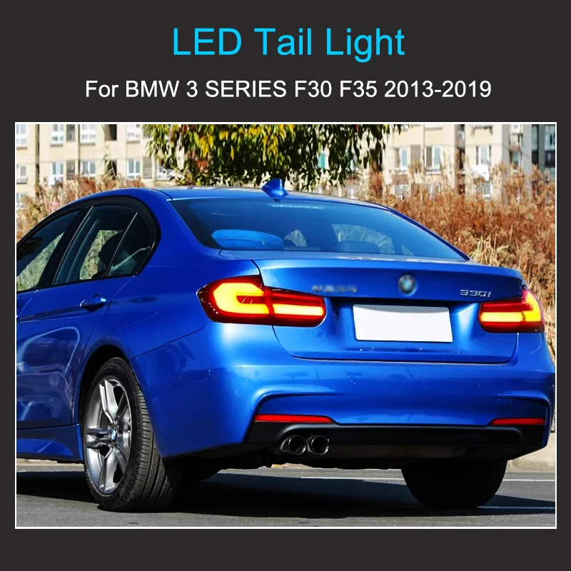 1 Pair LED Tail Light Assembly for BMW 3 Series F30 F35 2013-2019 Tailamps Plug and Play LED Dynamic Turning Rear Tail Lights