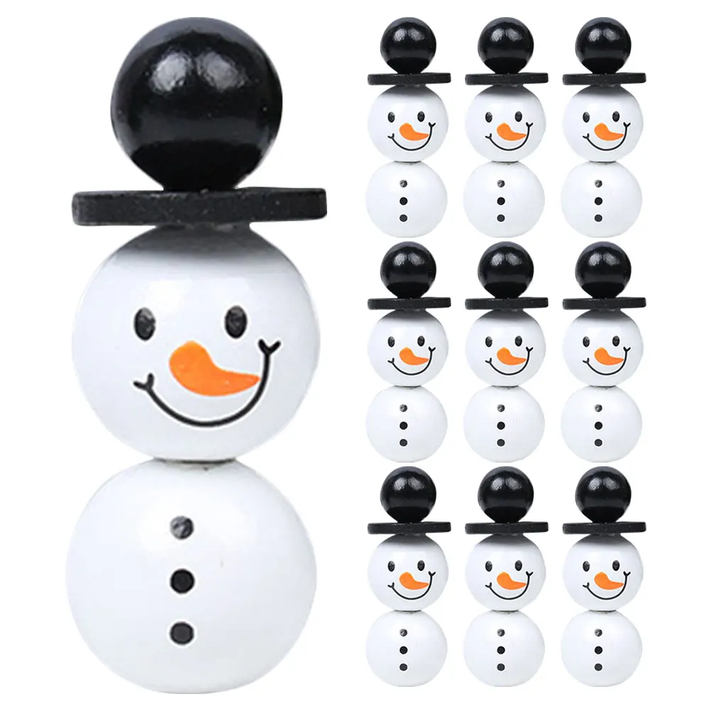 1 Set of Snowman Shaped Beads Glitter Sparkle Large Hole Beads DIY Delicate Snowman Bracelet Supply Delicate Hair Rope Beads